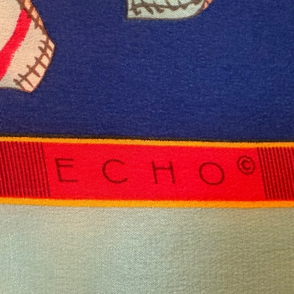 Echo Japan 100% Silk Scarf 🇯🇵 | Colourful Shoes Print 30” Square - Picture 7 of 10